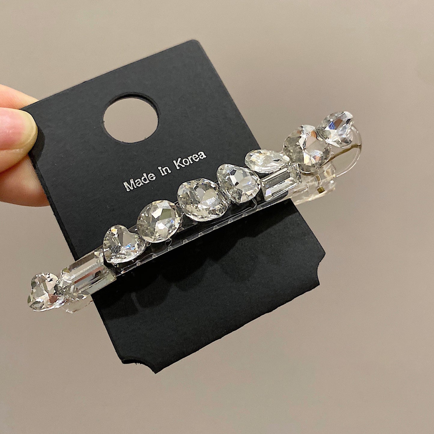 Full Diamond Acrylic Barrettes Women's Light Luxury Rhinestone High-grade Sense Duckbill Clip Back Head