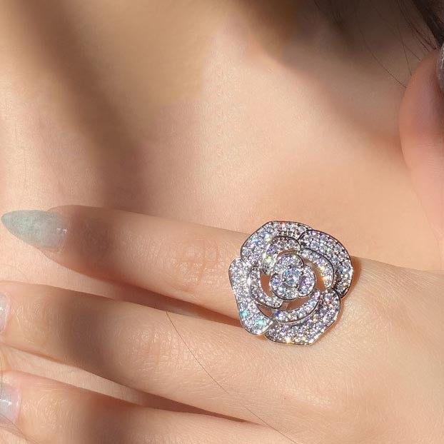 Camellia Necklace 18K Gold Plating Bright Bracelet Ring