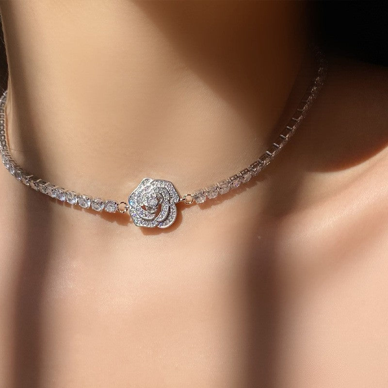Camellia Necklace 18K Gold Plating Bright Bracelet Ring