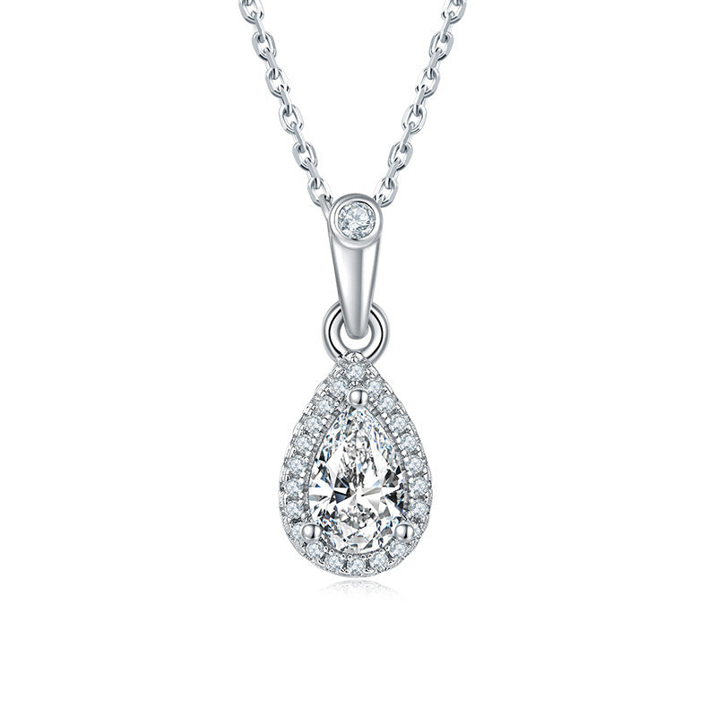 925 Silver Clavicle Chain Earrings Love Heart Suit