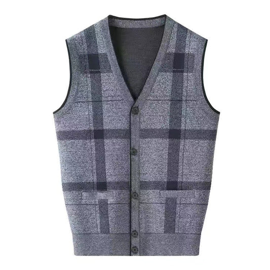 Middle-aged And Elderly Men's Jacquard Vest