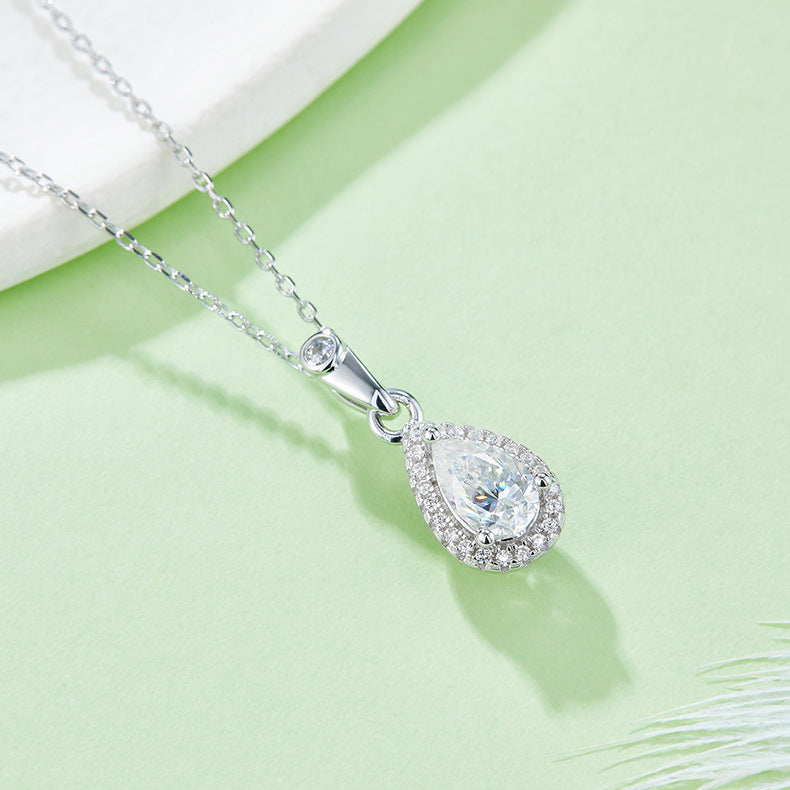 925 Silver Clavicle Chain Earrings Love Heart Suit