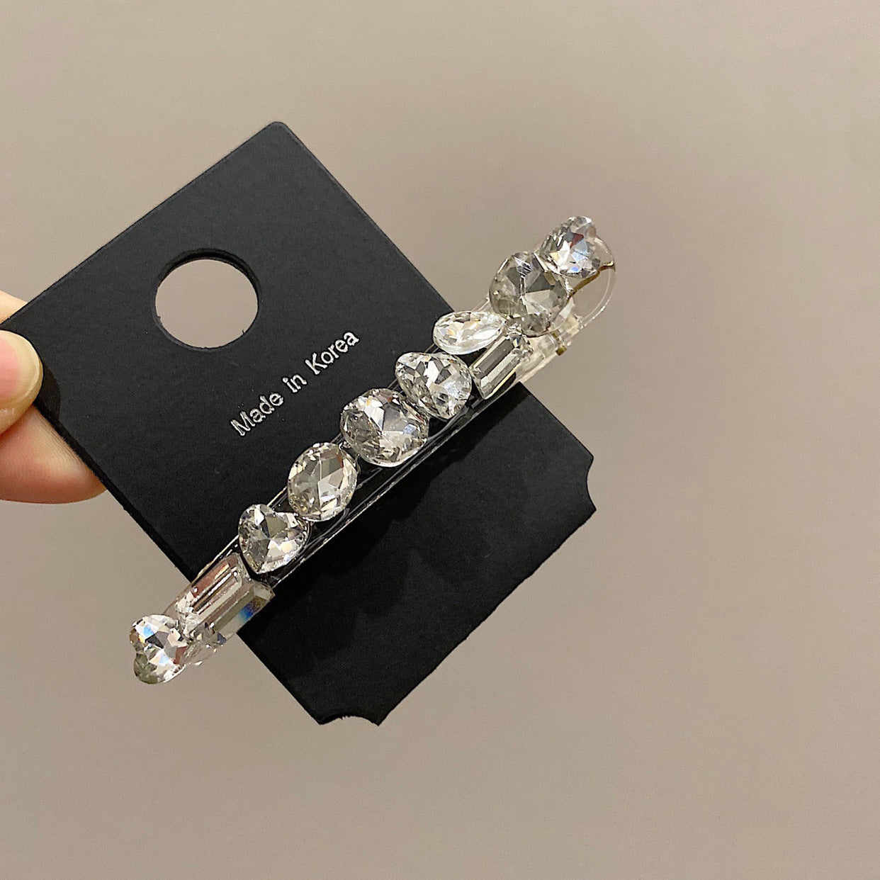 Full Diamond Acrylic Barrettes Women's Light Luxury Rhinestone High-grade Sense Duckbill Clip Back Head