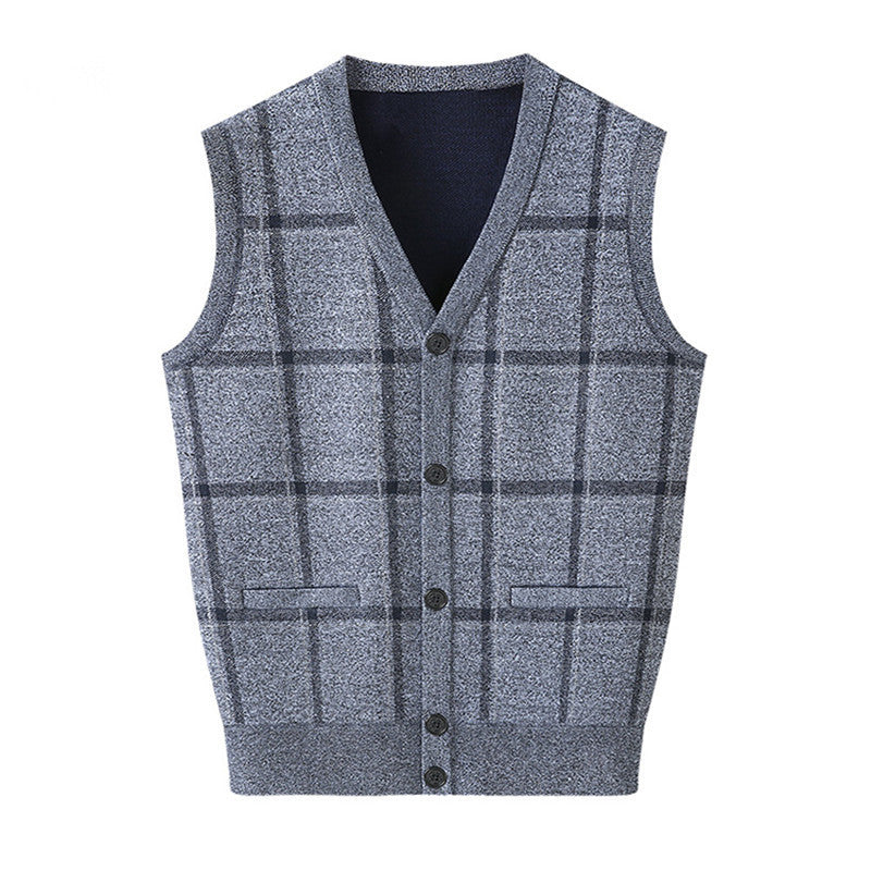 Middle-aged And Elderly Men's Jacquard Vest