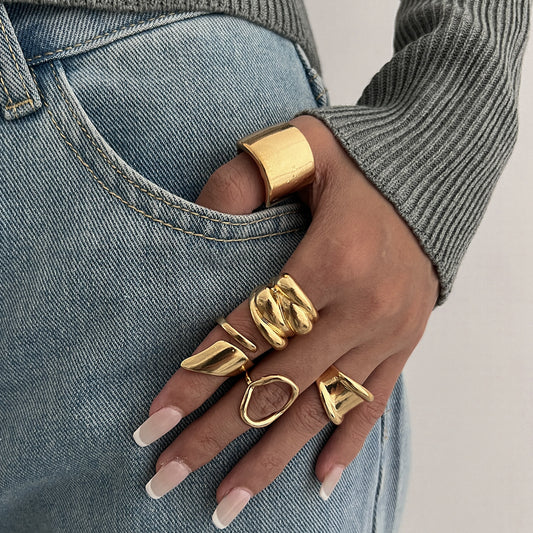 Ins Cold Wind Irregular Geometric Open Ring