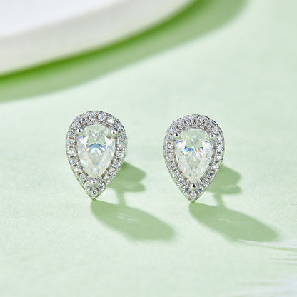 925 Silver Clavicle Chain Earrings Love Heart Suit