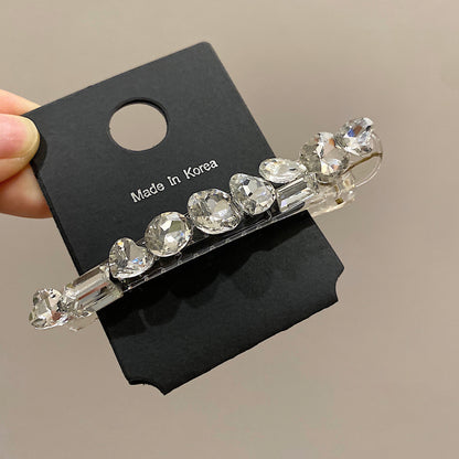 Full Diamond Acrylic Barrettes Women's Light Luxury Rhinestone High-grade Sense Duckbill Clip Back Head