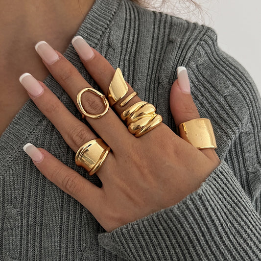 Ins Cold Wind Irregular Geometric Open Ring