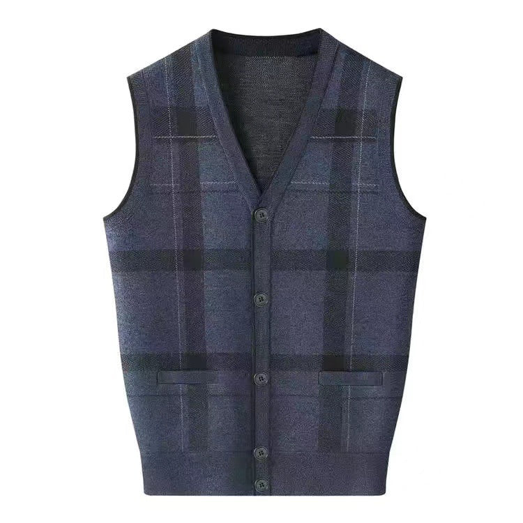 Middle-aged And Elderly Men's Jacquard Vest