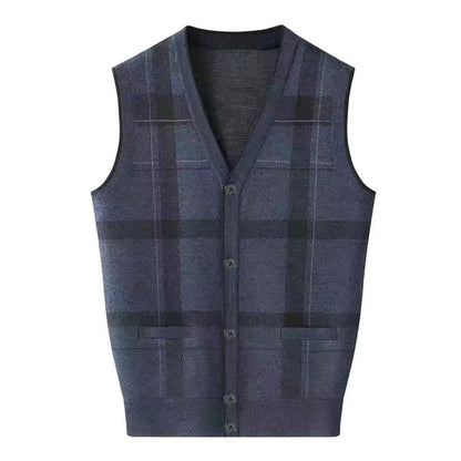 Middle-aged And Elderly Men's Jacquard Vest