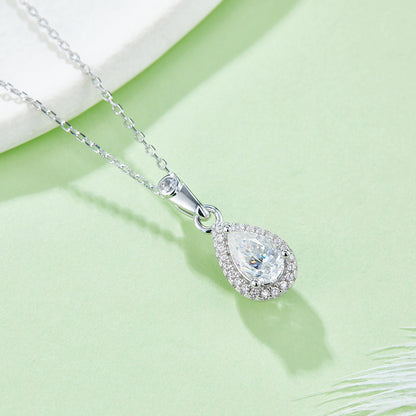 925 Silver Clavicle Chain Earrings Love Heart Suit