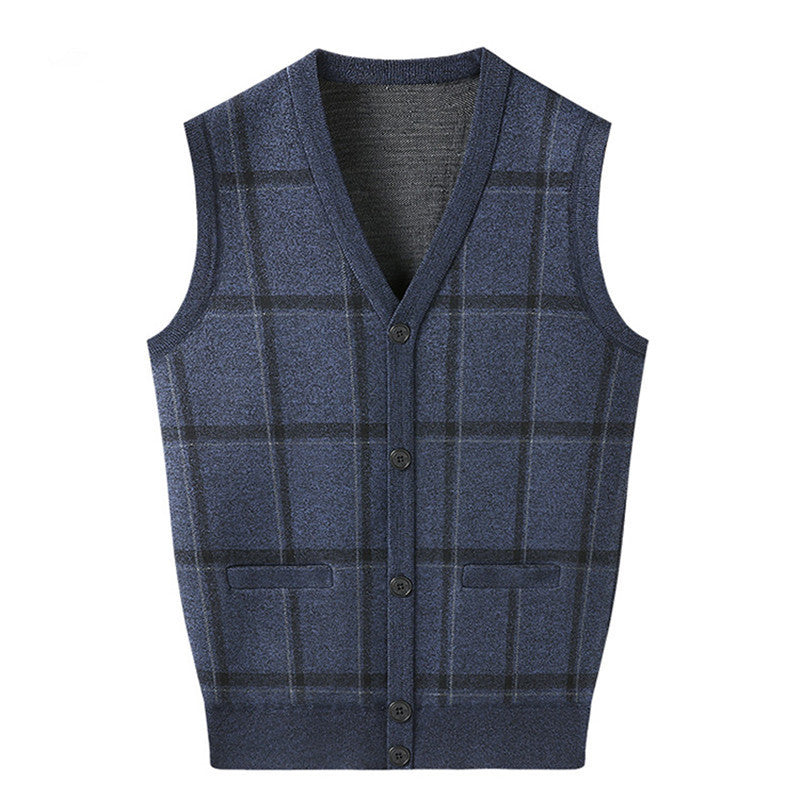 Middle-aged And Elderly Men's Jacquard Vest