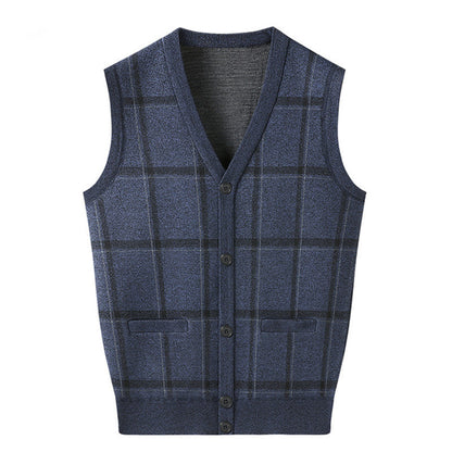 Middle-aged And Elderly Men's Jacquard Vest