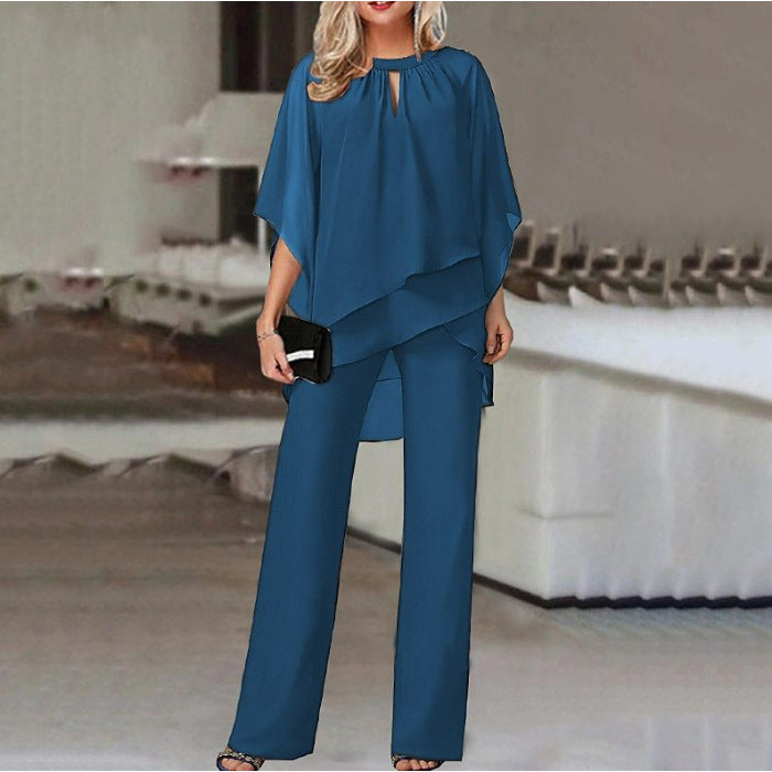 Solid Color Loose One-piece Casual Irregular Suit