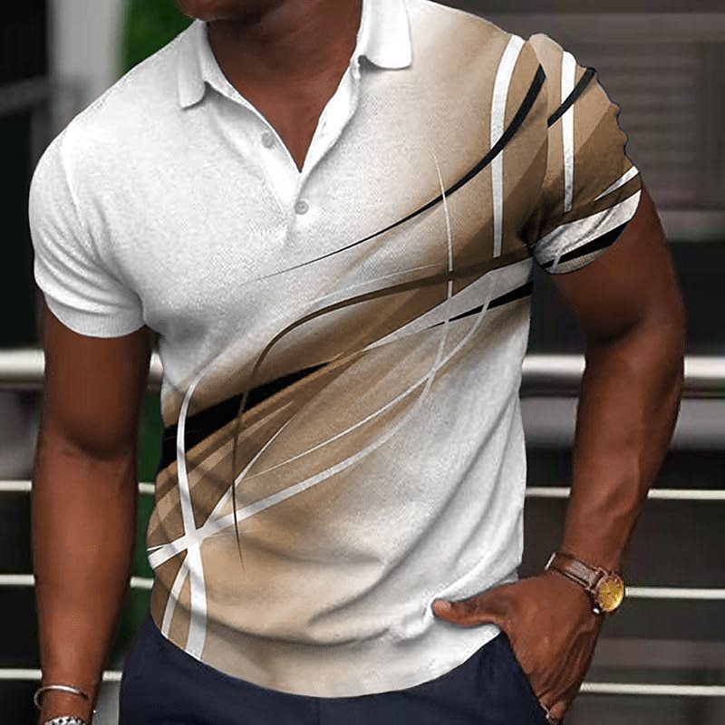 3D Button Short-sleeved Polo Shirt