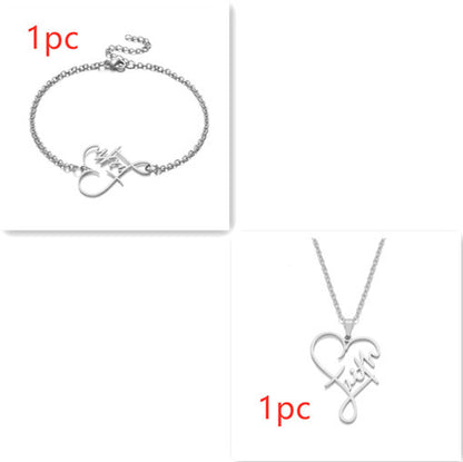 European And American Necklace Heart Of Faith Pendant